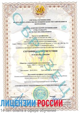 Образец сертификата соответствия Городище Сертификат OHSAS 18001